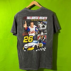 Medium Talladega Nights Ricky Bobby Graphic T Shirt Men's Washed Black